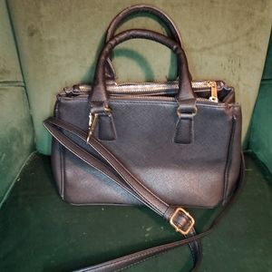 Black satchel handbag shoulder purse